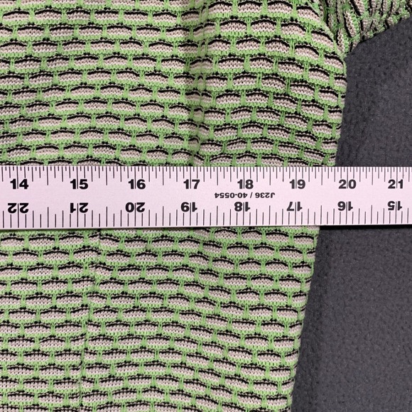 MISOOK Womens Blazer Jacket Chartreuse Green Textured 3/4 Sleeve Single Button M - Picture 4 of 6